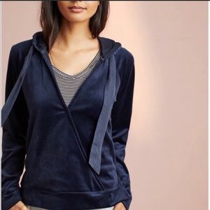 Saturday Sunday Navy Blue Velour Hoodie